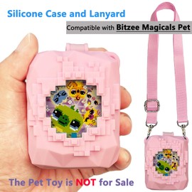 Silicone Cover Case for Bitzee Magicals Interactive Toy Digital Pet and Case, Protective Skin Sleeve for Bitzee Magicals Virtual Electronic Pets Accessories (Pink Case for Bitzee Magicals Pet)