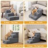 Dog Stairs for Small Dogs & Cats, 3-Step Non-Slip Pet