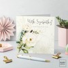 Ruby Ashley With Sympathy White Roses Condolence Card - Sympathy,