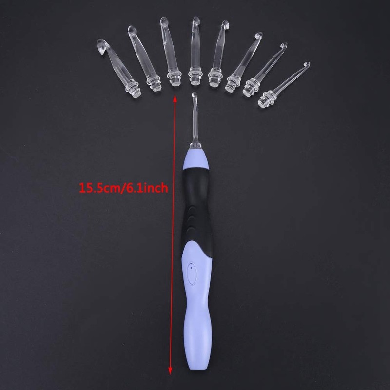 9 In 1 LED Crochet Hook Set, 9 Interchangeable Heads
