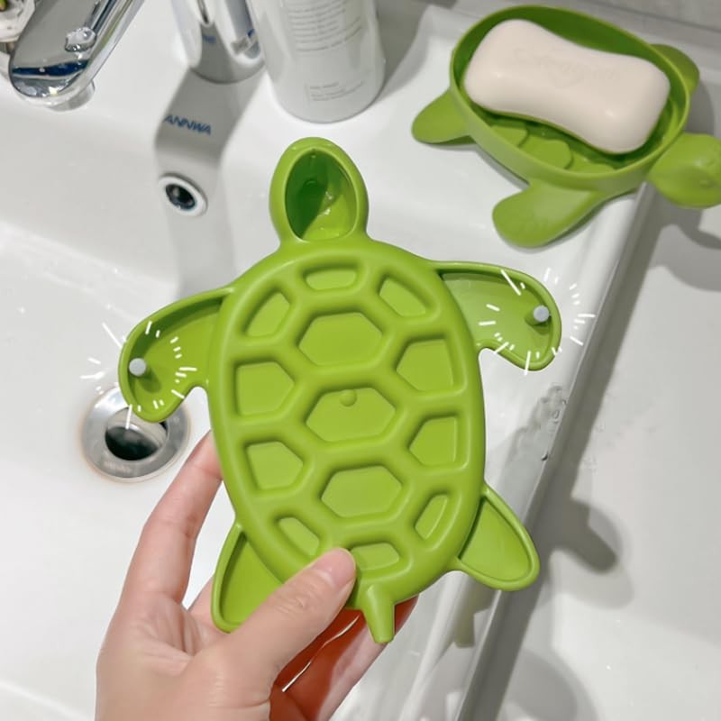 LAKYMIE Soap Dish Soap Holder Turtle Soap Dish Soap Savers