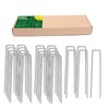 UPMCT 12 Inch Galvanized Garden Landscape Staples Stakes, 25 50
