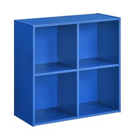 KB Designs - Blue 4 Cube Storage Organizer Book Shelf, Toy Storage Organizer for Nursery, Kids Room, Playroom and Bedroom