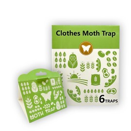 Zenflux Clothes Moth Traps 6 Packs, Safe & Eco-Friendly Pantry Moth Killer, Non-Toxic Pantry Moth Traps with Pheromones, Effective All-Around Moth Traps for House, Closet, Carpets, Kitchen