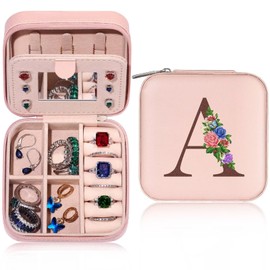 TINGN Christmas Gifts for Teenage Girls -Travel Jewellery Case, Travel Jewellery Organiser, Mini Jewellery Box, Travel Jewellery Box,18th Birthday Gifts for Girls, Jewellery Box A