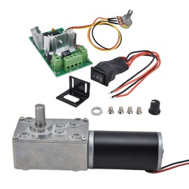 DC 12V Gear Motor and PWM Driver Kit, 20-400 RPM Motor Series, Speed Reduction Motor with 8 mm D-Shaft (50 rpm) Gear Motor