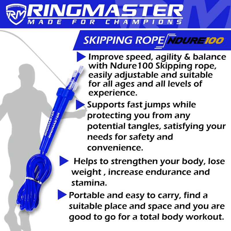 RingMaster Sports Ndure 1000 Jump Rope Skipping Adjustable PVC Fitness