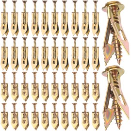 SmallCat 80pcs Heavy Duty Wall Anchors, Metal Self-Drilling Anchors and Screws, Dry Wall Screw Anchors Kits, No Drill or Holes in Wall (40 Pcs Steel Anchors, 40 Pcs Zinc Screws in 4 Sizes)