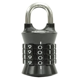 Master Lock 1535JADBLK Padlock, Dial Password Setting, Main Unit Width 1.5 inches (38 mm), Inner Diameter 0.9 inches (24 mm), Security Security