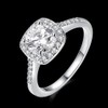 Koguxuix 925 Sterling Silver CZ Crystal Square Rings Wedding Rings