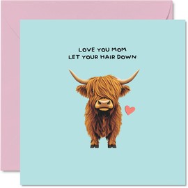 Stuff4 - Birthday Card for Mom, Let Your Hair Lower, Mothers Day Greeting Card for Mom, Mom from Son Daughter, 5.7 x 5.7 Inches, Funny Humor Pun
