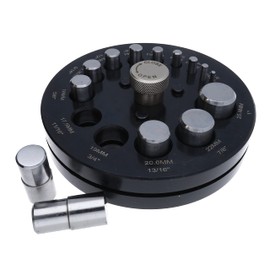 The Beadsmith Steel Circle Disc Cutter Set – 14 Punches and Die Cuts 1/8” – 1” Diameters – Cuts Soft Metals Up to 14 Gauge – Tool for Cutting Accurate Round Metal Discs or Coins from Sheet Metal