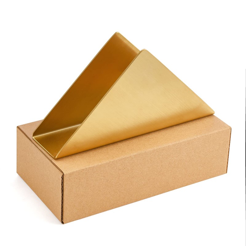 Gold Stainless Steel 304# Napkin Holder, Triangle Cocktail Napkin Dispenser