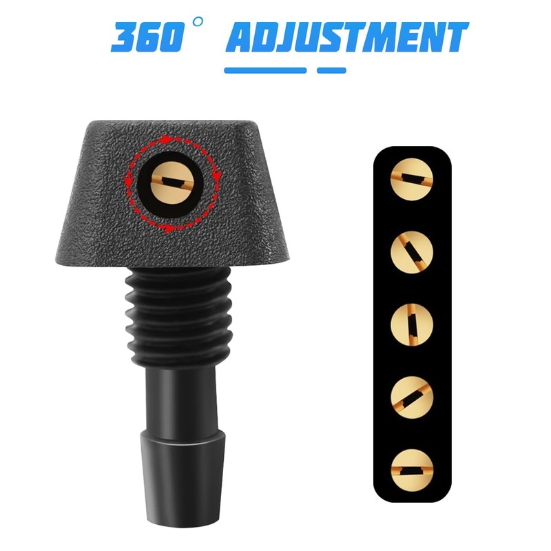 Sandfren 2PCS Car Front Windshield Washer Nozzles, 0.31" Adjustable Single