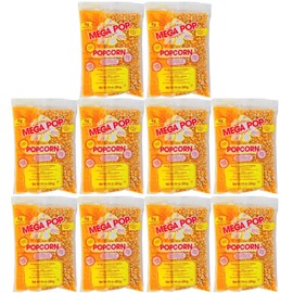 Mega-pop Popcorn 10 count, Oil and Salt Kit with Coconut Oil - Flavored Popcorn - Butter Corn/Oil/Salt Kits, 10.6 oz