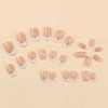 24pcs French Tip False Nails, Pink & Short Square Fake