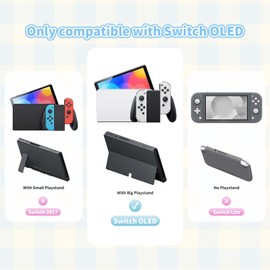 GeekShare Schutzhülle für Switch OLED, schlanke Abdeckung kompatibel mit Switch OLED, abnehmbare weiche Silikon-Schutzhülle für Joy-Con mit 2 Daumenstick-Kappen - Mikko Sweet Thoughts