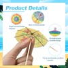 Eowppue 80Pcs Colorful Cocktail Picks, Drink Umbrellas Cocktail Picks, Cocktail