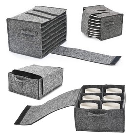 CISSIYOG Plate and Cup Storage, Camping Kitchen Accessories Organizer, Plate and Cup Organizer for Motorhome/Caravan/Mobile Home/Camping/Kitchen, Set of 2