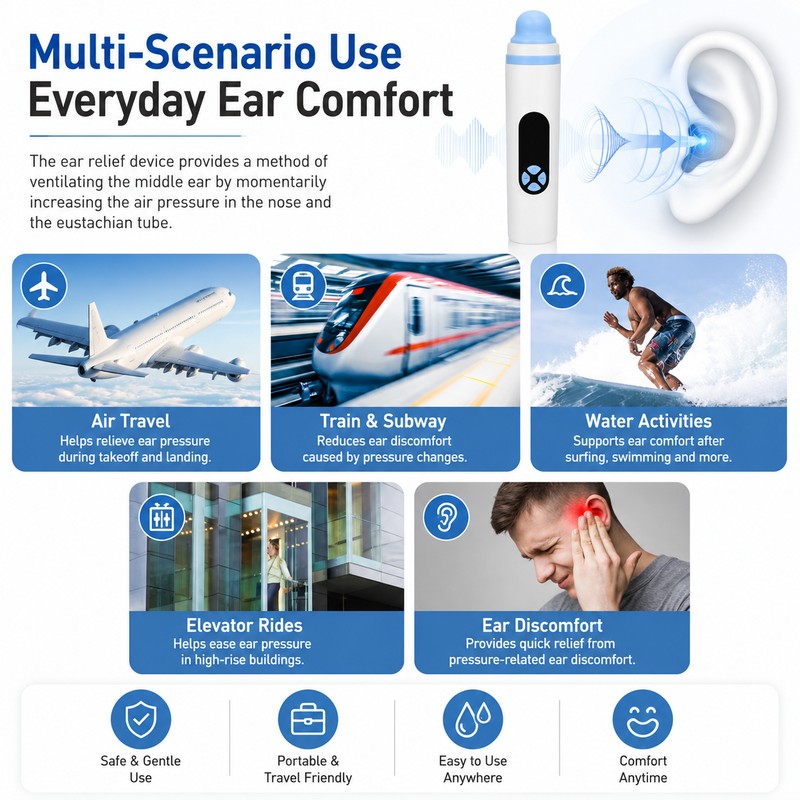 Ear Pressure Balancing Device for Travel – Adjustable Electric Airflow