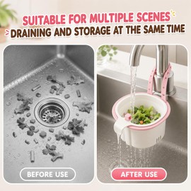 2Pcs 2026 New Cactus Kitchen Sink Strainer Basket, Hanging Sink Drain Basket, Multifunctional Hanging Sink Drain Basket, Household Kitchen Sink Food Waste Filter Basket, Green + Brown