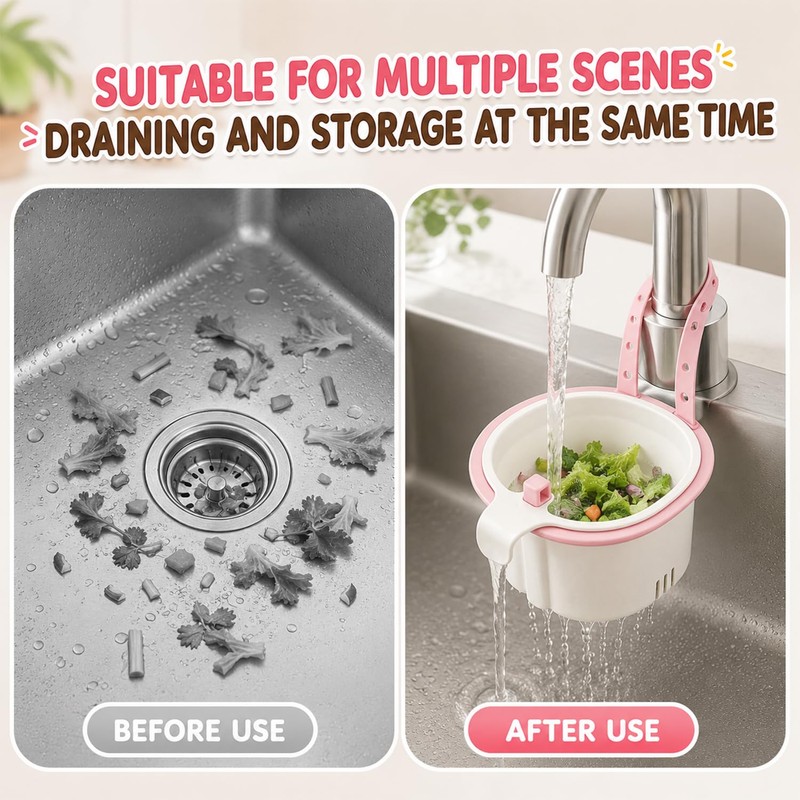 2Pcs 2026 New Cactus Kitchen Sink Strainer Basket, Hanging Sink