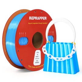 Reprapper Silk TPU Filament, 95A Shore Hardness, 1kg TPU 1.75mm, Elastic 3D Printer Filament, Flexible & Soft Filament for 3D Printer (± 0.03mm) 2.2lb, Blue