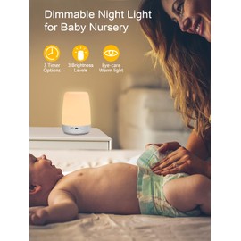 YYDSKIT Night Light for Kids & Nursery - Rechargeable Touch Lamp, Portable Nursing Lamp with Soft & Warm Light for Newborn, 3 Timers, Up to 200H