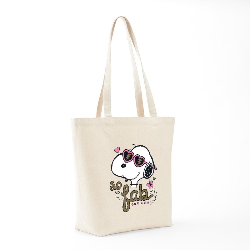 CafePress Peanuts So Fab Reusable Natural Beige Canvas Shopping Bag