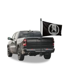 5ft Premium Tangle-Free Carbon-Fiber Flag Pole with 2 Flag Rings, Ideal for Trucks, SUVs, or Vehicles – Compatible with 2x3FT, 3x5FT, 4x6FT Flags - Mount Not Included - Pole Only (black)