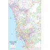 Greater SAN DIEGO California Wall Map Plain *Laminated* SMALL 24"x36"
