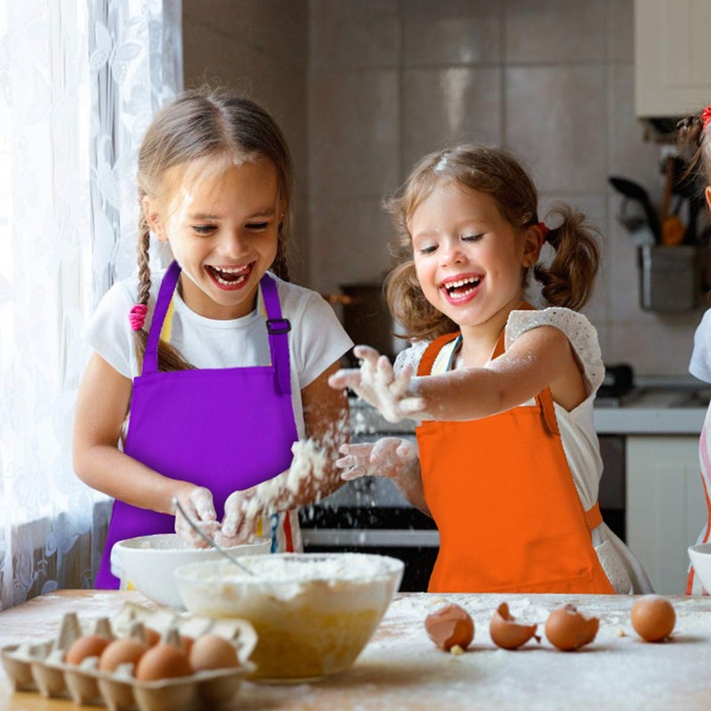 yarachel Kids Apron and Chef Hat Set - 8 Pieces
