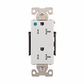 Eaton TR8362W Extra Heavy-Duty Hospital Grade Decorator Duplex Receptacle, 20 Amp, 125V