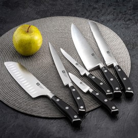 Richardson Sheffield VULCANO Filetiermesser, Schwarz, Mattierte Klinge, Klingenstahl, Scharfes Messer, Für Hobby- & Profikoch