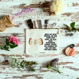 Mr. & Mrs. Panda Size M Make-Up Bag Hedgehog Rope Bouncing - Gift, Mouse, Case, Animal Motifs, Makeup Case, Cosmetic Case, Skipping, Animals, Good, White, Hand Drawn