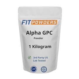 FitPowders Alpha-GPC Powder, Non-GMO Choline Powder, Vegan, Third Party Tested, Pre-Workout, Memory and Focus, with Scoop (1000 Grams)