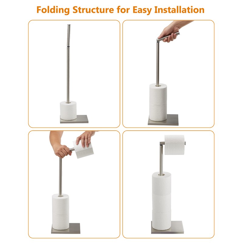 Toilet Paper Holder Stand, Free Standing Toilet Paper Roll Holder