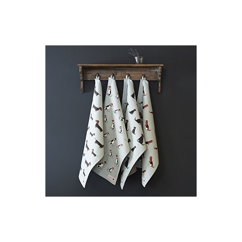 Sweet William Black Schnauzer Tea Towel