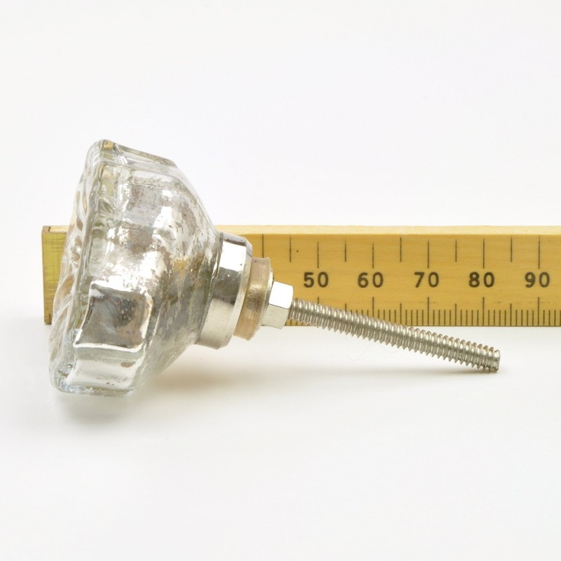 Large Mottled Silver Glass Knob, Pull, Handle, for Cupboards, Doors,