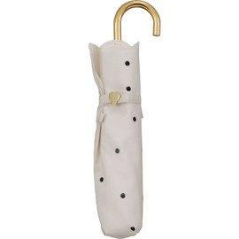 Wpc. Milk Dot Mini Folding Umbrella, Off-White, 19.7 inches (50 cm), Women's, For Both Sunny and Rainy Weather, Adult Cute, Polka Dot, Nuance Color, Heart Hardware, Commuting, School, Fashionable