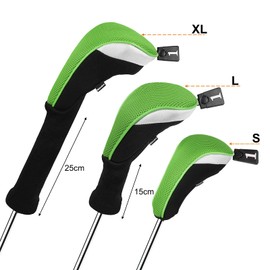 Andux Golf Fairway Green Wooden Headcover 460cc Extra Long Neck Pack of 5