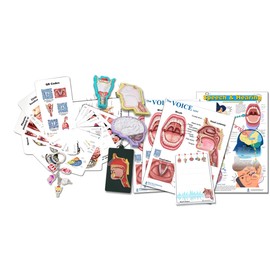 Blue Tree Publishing SLP Educational Supplies Kit, Voice and Speech Therapy Tools, Charts, Models, Keychains, Head Model, Note Pads