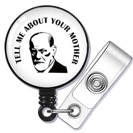 SEIRAA Psychologists Badge Reel Psych Therapist Gifts Tell Me About Your Mother Badge Holder Psych Therapist Badge Clip (Your Mother br CA)