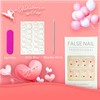 Heart French Tip Press on Nails Medium Oval Fake Nails