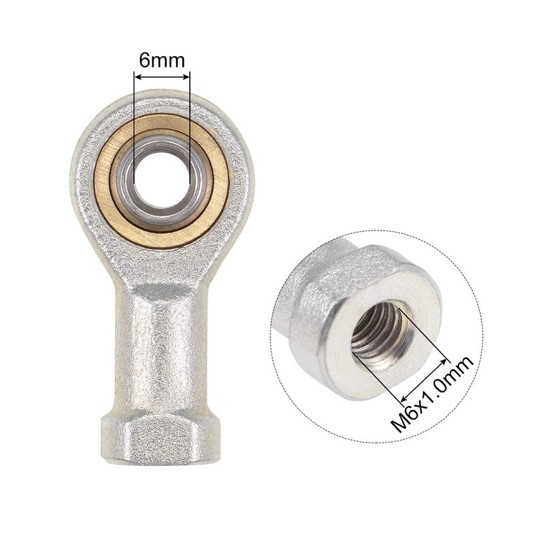 sourcing map 6mm Rod End Bearing M6x1.0mm Rod Ends Ball