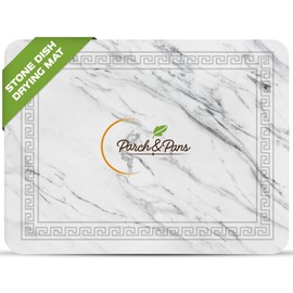 Parch & Pans Stone Dish Drying Mat for Kitchen Counter – Eco-Friendly, Quick-Dry, Anti-Slip Kitchen Drying Mat with Stainless Steel Legs, Fast Drying Design, Easy to Clean Stone Drying Tray