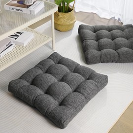 Tromlycs Floor Pillows for Adults Floor Cushions Seating Large Square Pillow Gel Memory Foam 20 x 20 x 4 Inch Dark Grey Set of 2