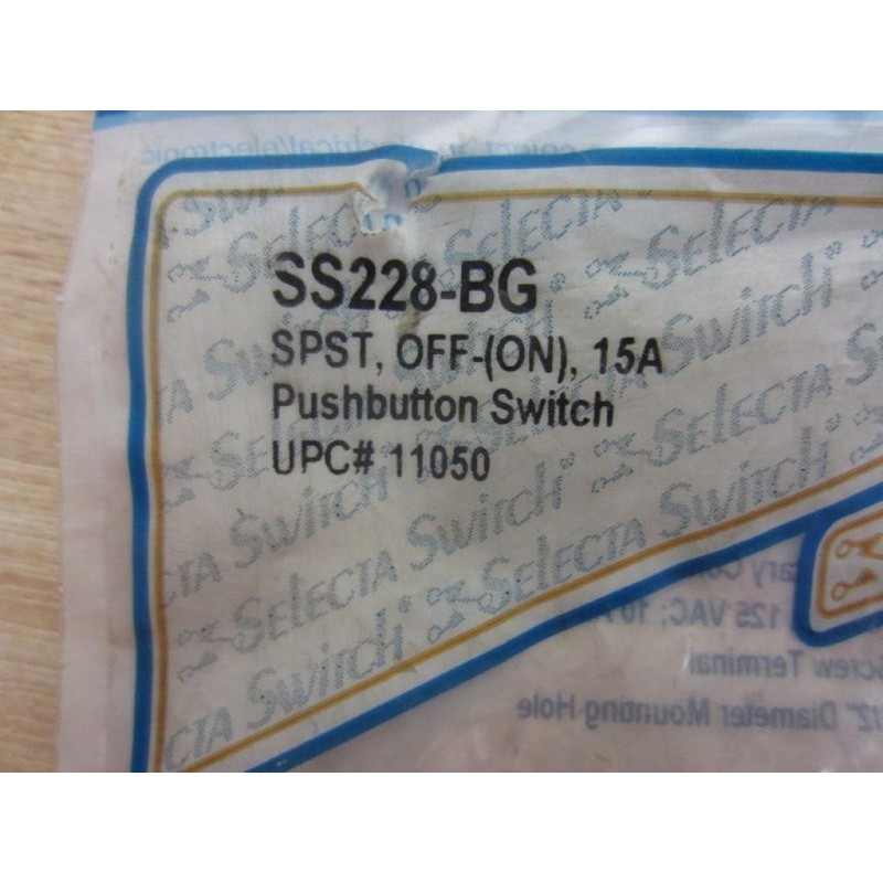 SELECTA SS228-BG Pushbutton Switch, SPST NO, Momentary Contact