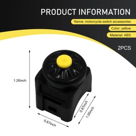Anyhut Universal Motorcycle Kill Switch & Horn Button - 7/8" (22mm) Handlebar Mount for ATV, Dirt Bike, Scooter - Start/Stop, Overtaking Light, Power Socket Switch (2 Pack,Yellow Button)