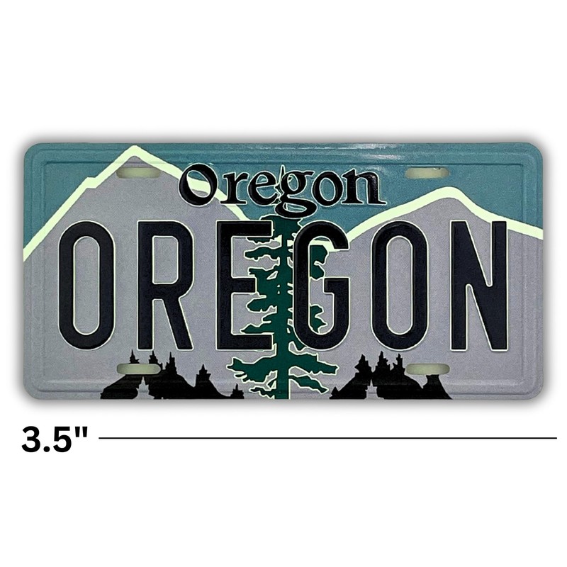Oregon Trail License Plate Magnet, Scenic State Souvenir, 3.5 Inches